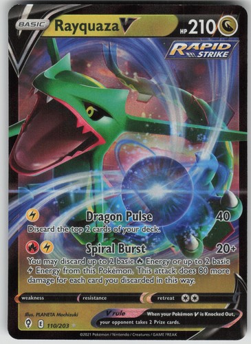 Pokemon TCG Rayquaza V Ultra Rare SWSH07: Evolving Skies 110/203