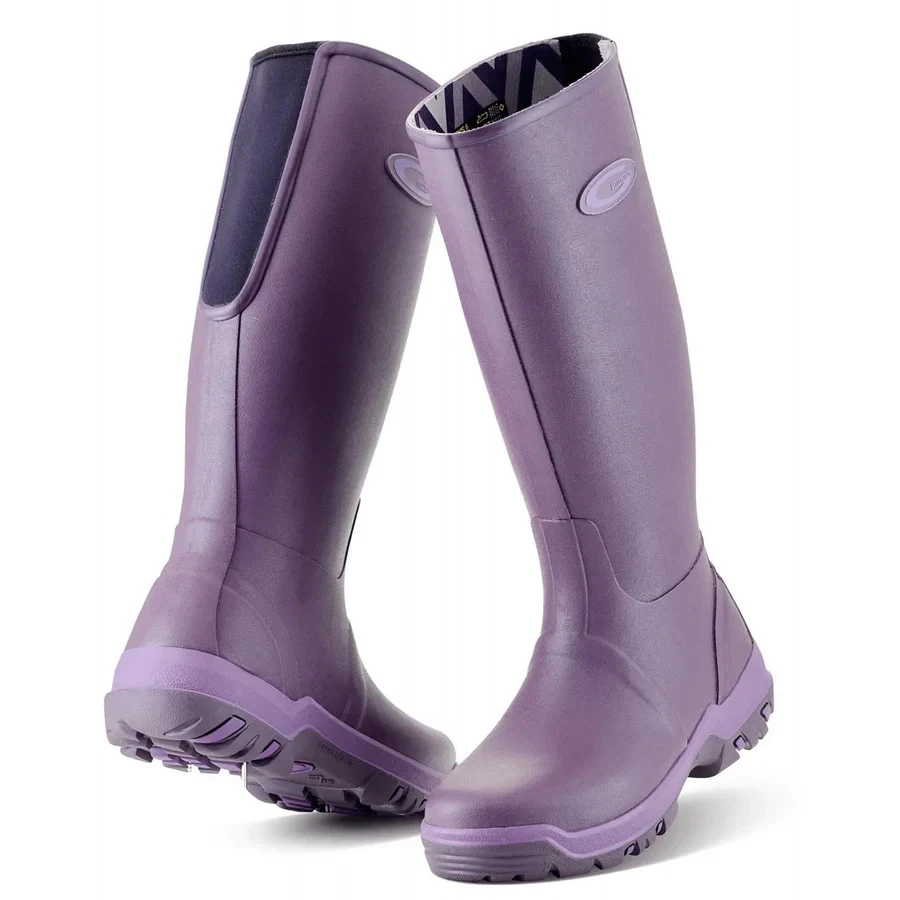 Grubs Rainline Heather purple Black Navy Aubergine Wellies Wellingtons Boots
