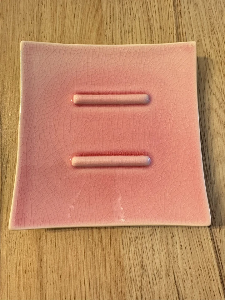 Porte savon carré rose vintage Savon Gemme Vallauris - Photo 1/2
