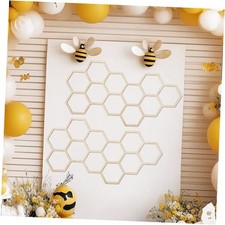 Silipull 2 Pcs 22 x 12 Inch Large Wood Honeycomb Decoration Wood Color