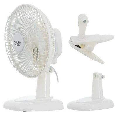 Adler AD 7317 Tischventilator mit Clip Durchmesser 15cm weiß Mini Ventilator