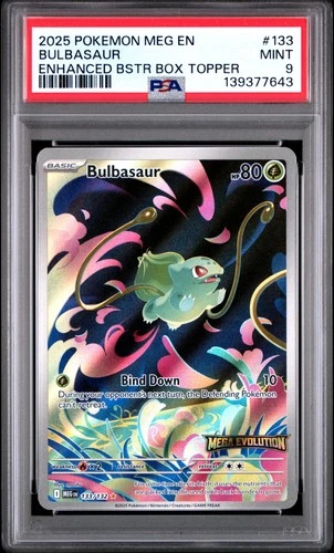 2025 POKEMON MEG EN-MEGA EVOLUTION ENHANCED BOOSTER BOX TOPPER BULBASAUR PSA 9