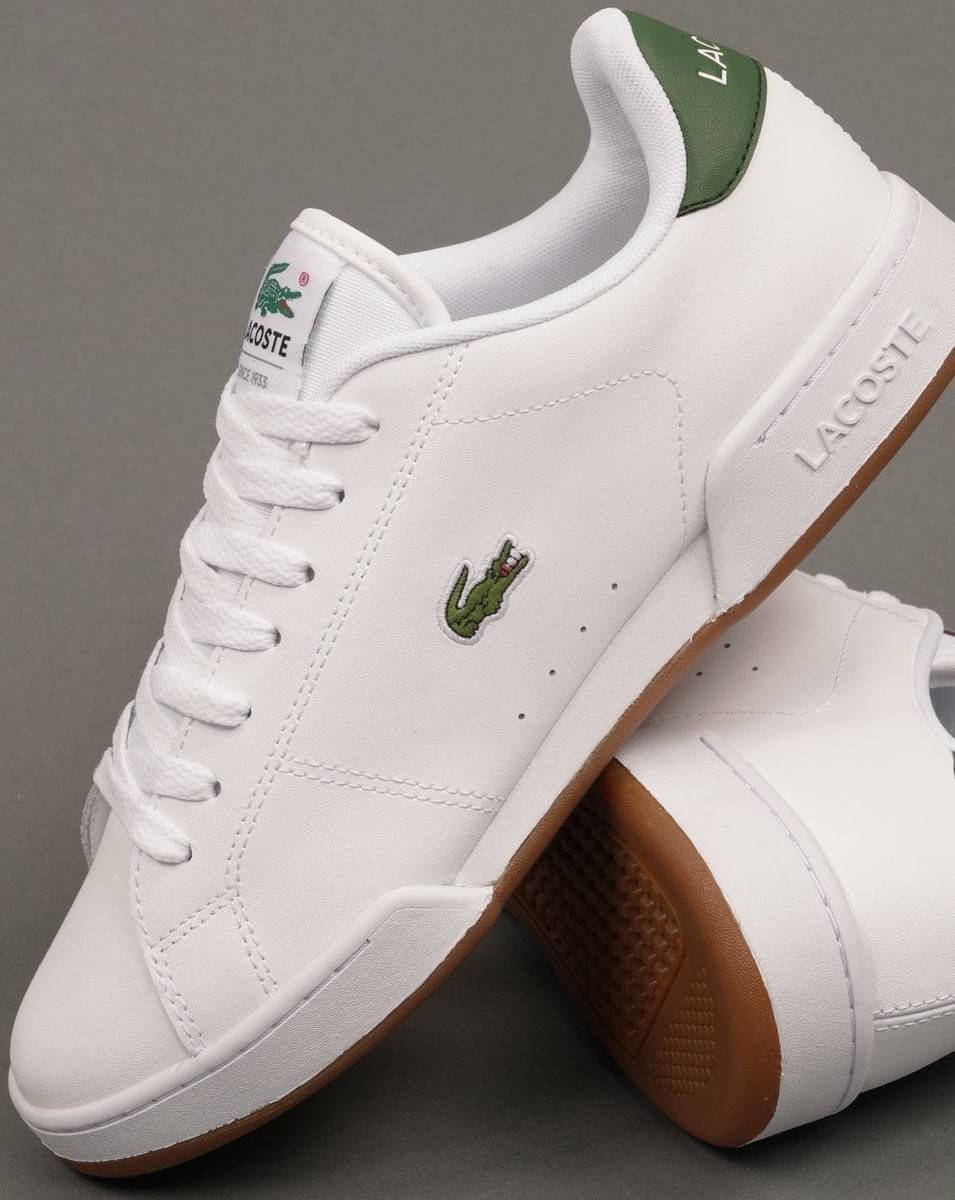 Lacoste Carnaby Cup Leather Trainers White/Dark Green UK