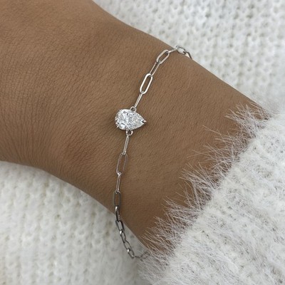 Best Discount! 1.50CT Natural Diamond Chain Link Bracelet For Her 14k White Gold
