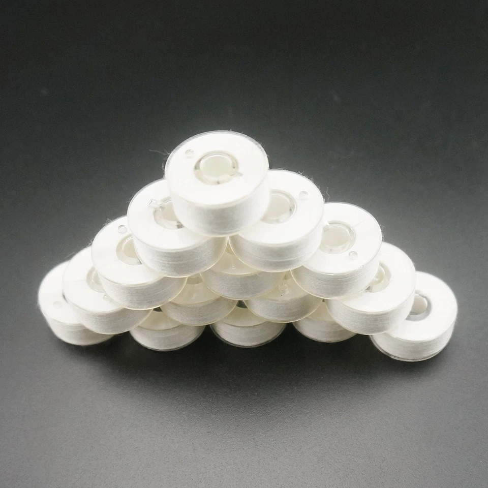 New brothread 144pcs 96White + 48Black 60S/290WT Prewound Bobbin Thread Plast... - Image 4 of 4