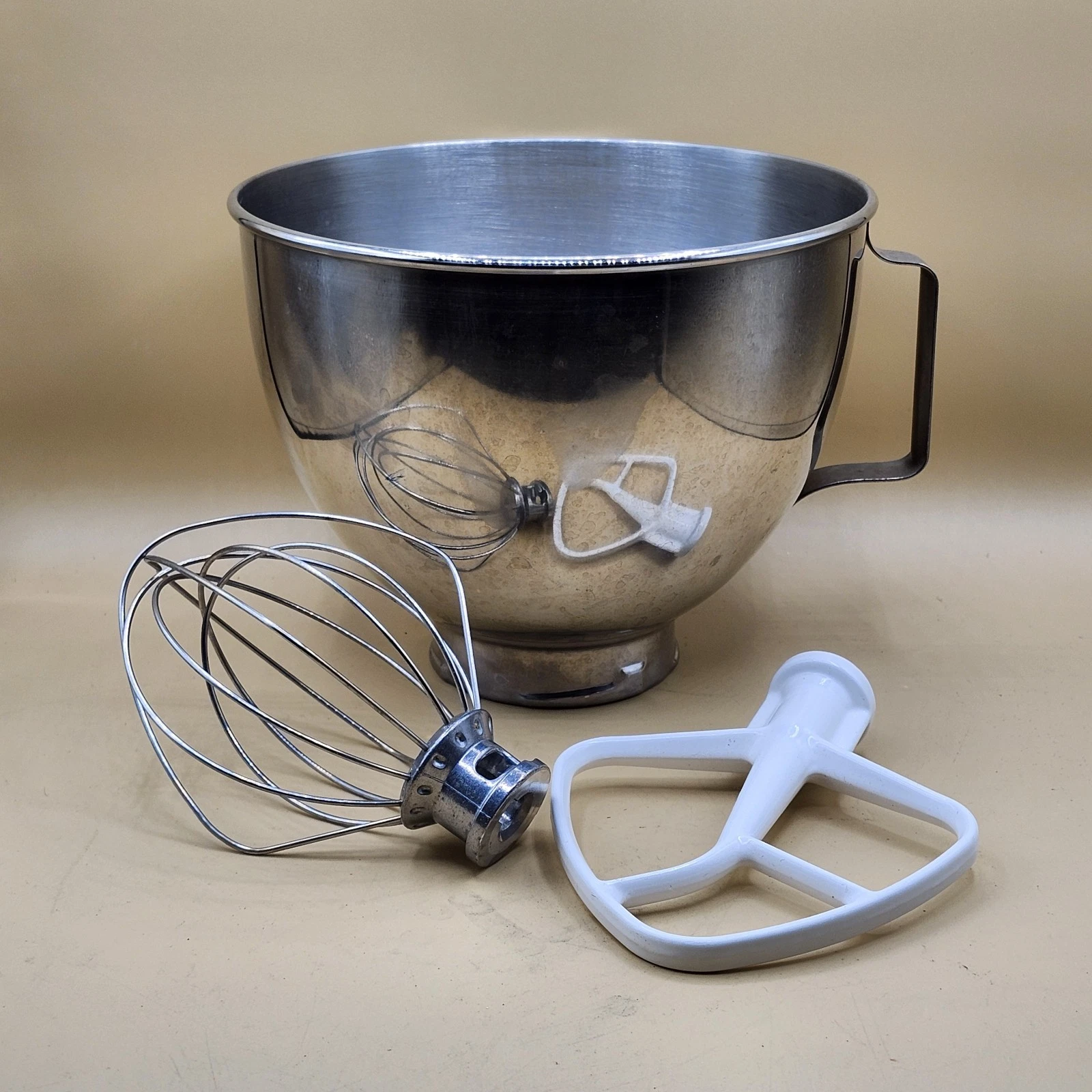 Kitchen Aid Bowl And Mixing Attachments Set Of 3 Whisk Stainless Steel K45 Model