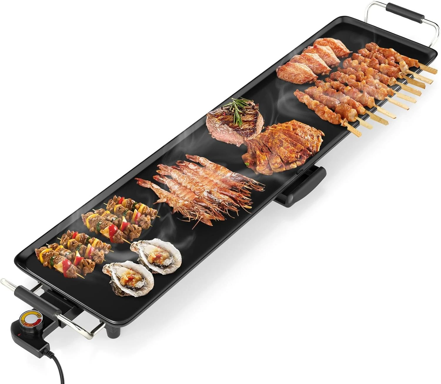 Extra Large 35" Electric Nonstick Griddle Grill - Indoor/Outdoor BBQ & Easy Clea