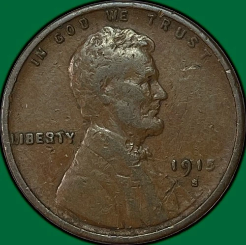 1915-S Lincoln Wheat Cent Choice Very Fine VF Coin #37005