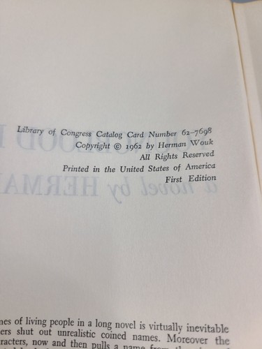 Youngblood Hawke by Herman Wouk ~ 1962 ~ First Edition ~ Hardcover (no DJ) - Foto 6 di 8