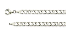 925 Silver Concave Curb Cuban Chain 24 inch 6mm Wide Men's Size Rhodium Finish