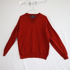 IZOD Club Sweater Mens Large International Tour Pullover Knit V-Neck Long Sleeve