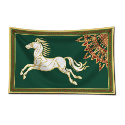The Kingdom of Rohan Flagge Polyester Digitaldruck Banner  Wandkunst Außendekora