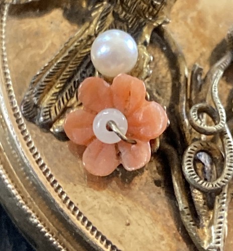 antike ausgefallene Biedermeier Schaumgold Brosche mit Vogel Motiv (k10) - Bild 10 von 12