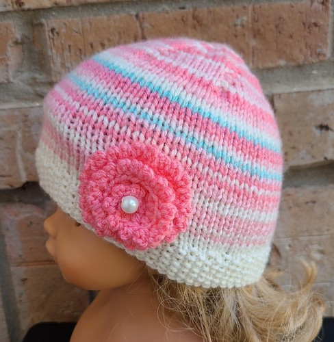 Bebé Niña Tejido Gorro Hecho a Mano Multicolor Flor Acrílico Talla 3-6 Meses - Imagen 9 de 10
