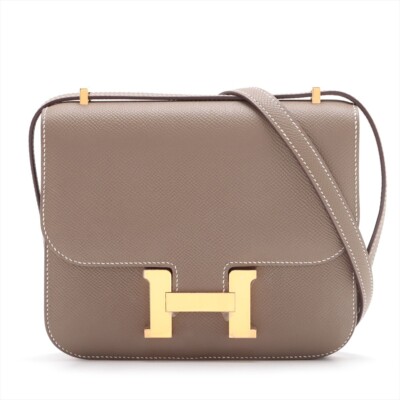 Authentic Brand New Hermes Constance 18 Etoupe Epsom/ Gold New Version w/ Mirror