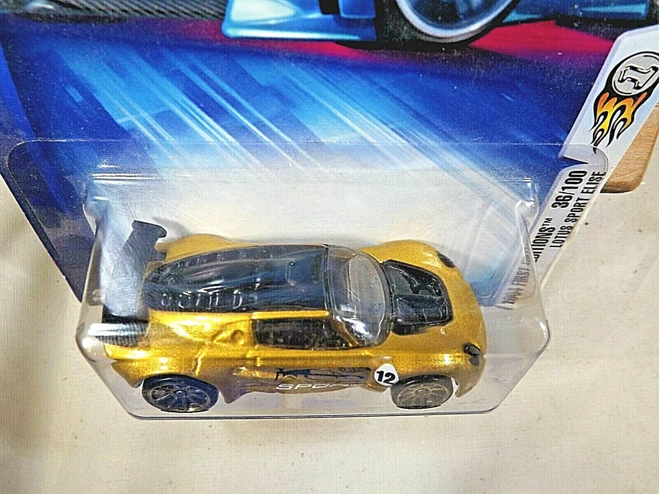 2004 Hot Wheels #36 First Editions 36/100 LOTUS SPORT ELISE Gold w/Gold 10 Spoke - Image 3 of 4