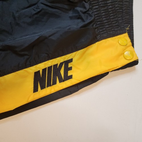 Vintage Nike Nylon Tear Away Button Pants Mens XXL Black Yellow White Tag MINT - Picture 14 of 15