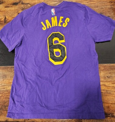 Nike Sz Sm LA Lakers LeBron JAMES 6 Purple T-shirt (T7) | eBay