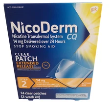 Step 2 NicoDerm CQ - 14 mg - 14 Clear Patches - 2 Week Kit - Exp 07/2027