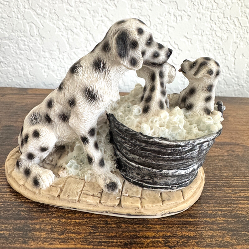Dalmatian Dog Mother Puppies in Bath Figurine Fire Fighter | Fire Station Décor - Picture 2 of 11