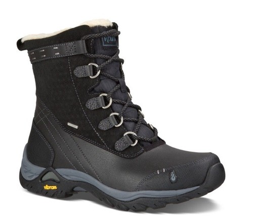 *VIBRAM* Anhu* Hiking Boots Shearling Womens Sz 8 Waterproof Thinsulate Black