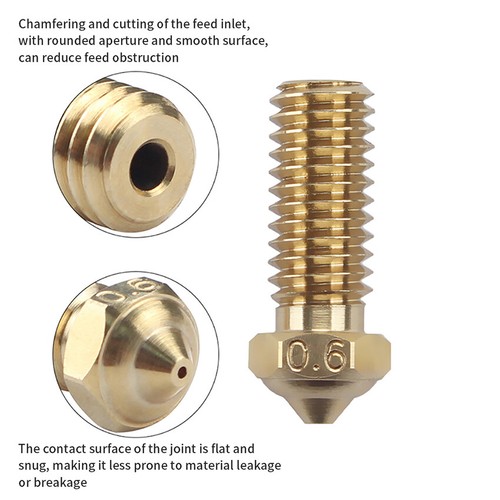 3D Printer Accessories Brass Nozzle/0.4/0.6/0.8 for QIDI Max3/Plus3/Q1 Pro - Photo 6/14