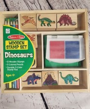 Melissa And Doug Dinosaur Wooden Stamp Set NEW