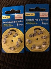 15 New Hearing Aid Batteries Size 10 1.45Volt. One Pack W/7. One W/8.