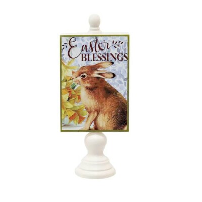 Ashland Brand Easter Blessings'' Greeting Sign Tabletop Accent with Minor Flaws