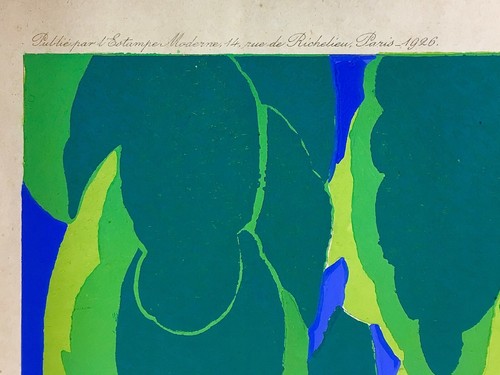 "Madrilene" Umberto Brunelleschi Pochoir Hand Colored Stencil Signed & Dated - Picture 3 of 7