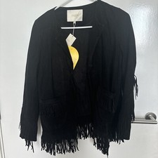 Maje Suede Jacket With Tassels