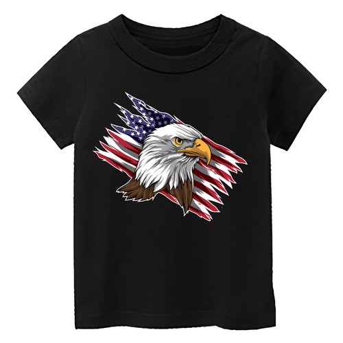 American USA Eagle Kid's T-Shirt Patriotic Flag 4th July Funny Cool New Gift Tee - Picture 5 of 14
