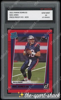 ベビーグッズも大集合 Psa Rookie Rayed Jones Mac Donruss 2021 トレーディングカード 【品質保証書付】 10 Pop Low トレーディングカード 🌟2021 Mac Jones Panini Donruss Press Proof Red 1st Graded 10