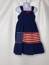 Rare, Too Girl's Sundress Gingham Americana Flag Dress Size 6 Patriotic