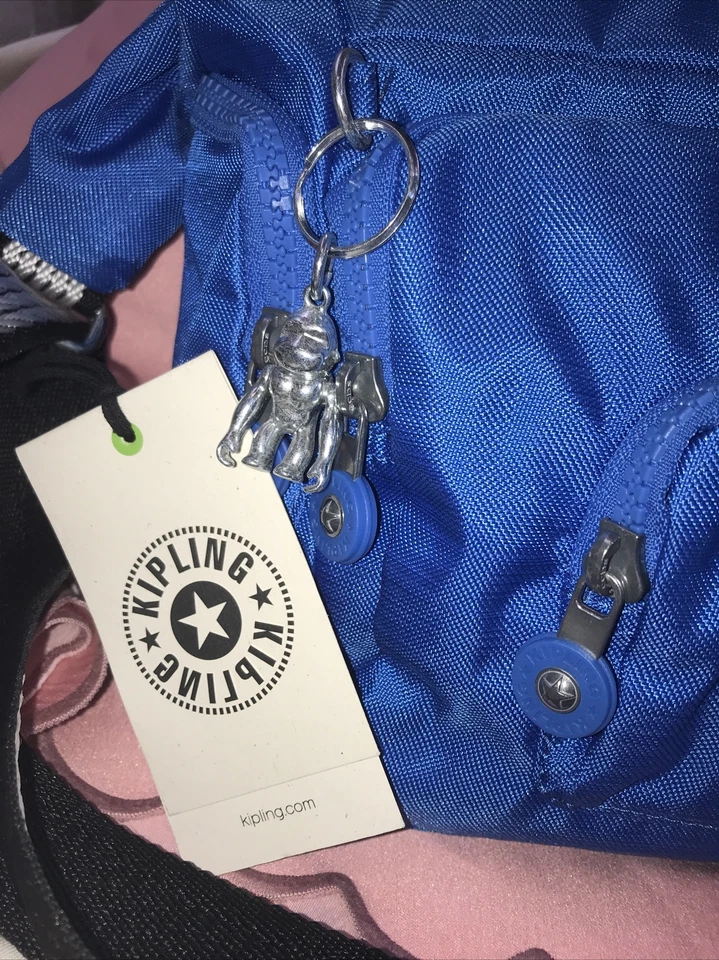 Neu mit Etikett Kipling  Tasche Blau mit Metall Affe L 30cm H 20 cm - Bild 2 von 4