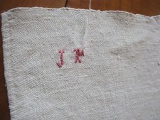 Drap N°434 de milieu ancien en chanvre petit monogramme 224 X 275 Cm