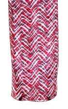 SCARF Long Sheer Chiffon Red  Black on White Background CHEVRON STRIPES