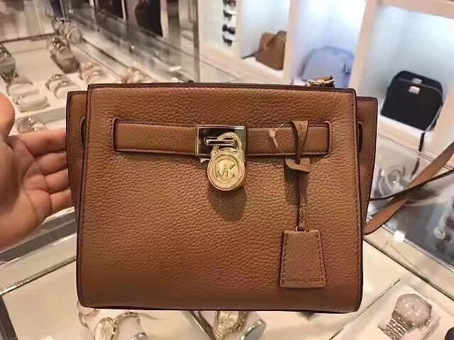 Michael Kors Hamilton Crossbody Bag In Brown Leather Small Brand New
