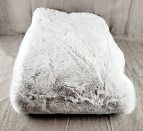 RH Lapin Ultra-Fine Faux Fur Throw Size 50x60 in Color Mist New W/O Tag - Picture 3 of 16