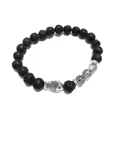 FISH AMETHYST  BEADED LAVA STONE BRACELET