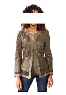 Linea Tesini Lederjacke 36 40 46 Leder taupe braun Jacke NEU