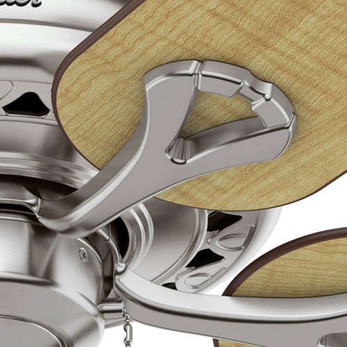 Ceiling fan with Pull Chain Savoy Brushed Nickel 132cm 52" Fans without Light - Picture 5 of 7
