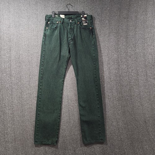 Levi’s 501 Jeans Original Straight Fit Green Sz 32 x 34 Button Fly