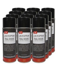 12x Lackspray RAL9005 Tiefschwarz glänzend 4...