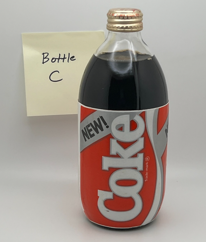De colección Nueva Coca-Cola Fórmula 1985 Hot Gold Cap Sellado 16 OZ Botella de Vidrio C - Imagen 2 de 7