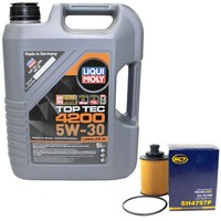 MotoröL Set 5W-30 5 Liter + ÖLfilter FüR Fiat Doblo 1.3 D Multijet 263 75 90 Ps