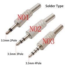 3.5mm Male Headphone Plug Mono Stereo Audio Solder Connector Adapter Repair Jack