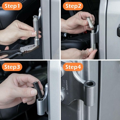 Door Hinge Pin Liner Bushing Kit Accessory For Jeep Wrangler JK JKU JL 2007~2021 - Picture 4 of 11