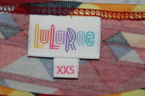 Lularoe Women Irma Top XXS Red Blue Aztec Light Tunic Shirt Print Short Sleeve - Picture 6 of 12