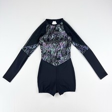 Weissman Showtime Natural Dripped Biketard Mesh Dance Costume Outfit Girls